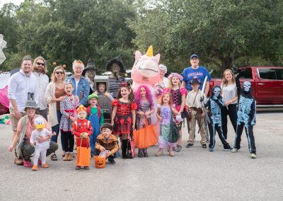 Group of families and children at The Meadows Community Association Trunk or Treat